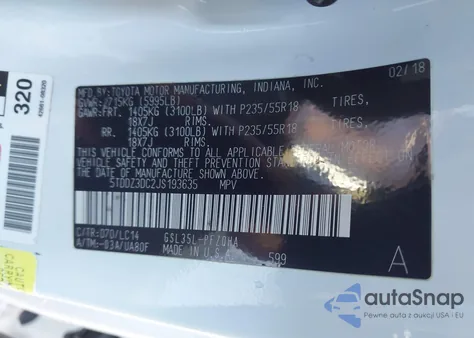 2018 Toyota Sienna Xle 7 Passenger from USA, damaged, VIN 5TDDZ3DC2JS193635